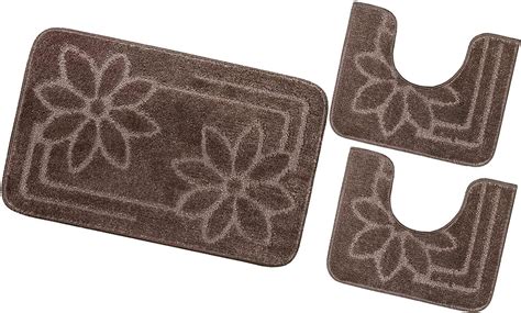 Tapis De Bain Lot De Pi Ces Moderne Doux Antid Rapant Contour Wc