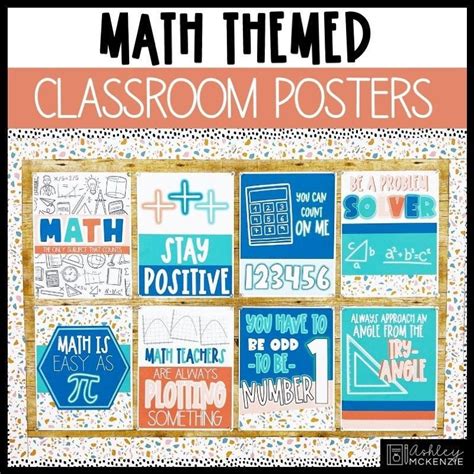 a poster with the words math themed classroom posters