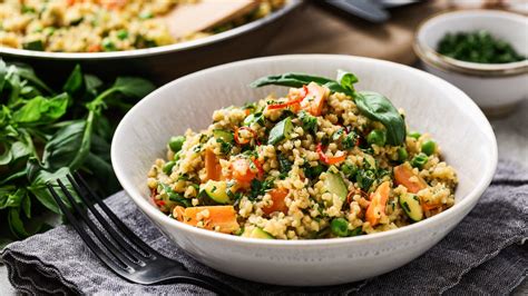 Vollkorn Bulgur Gemüsepfanne vegan