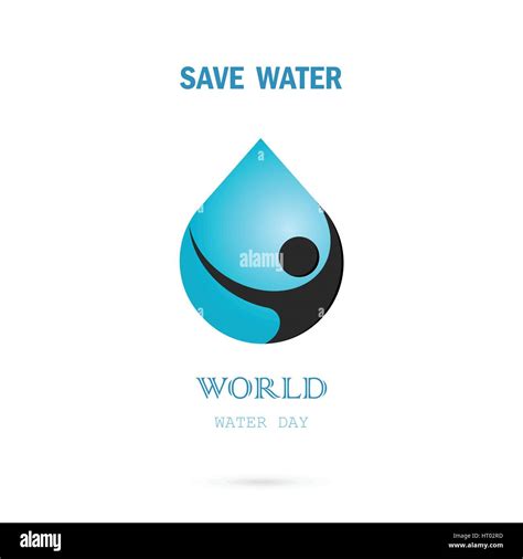 Water Drop With Human Icon Vector Logo Design Template World Water Day