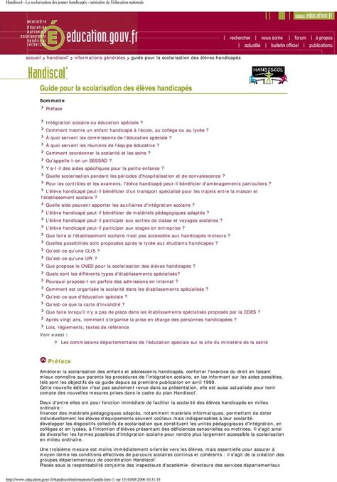 Guide pour la scolarisation des élèves handicapés PDF Téléchargement