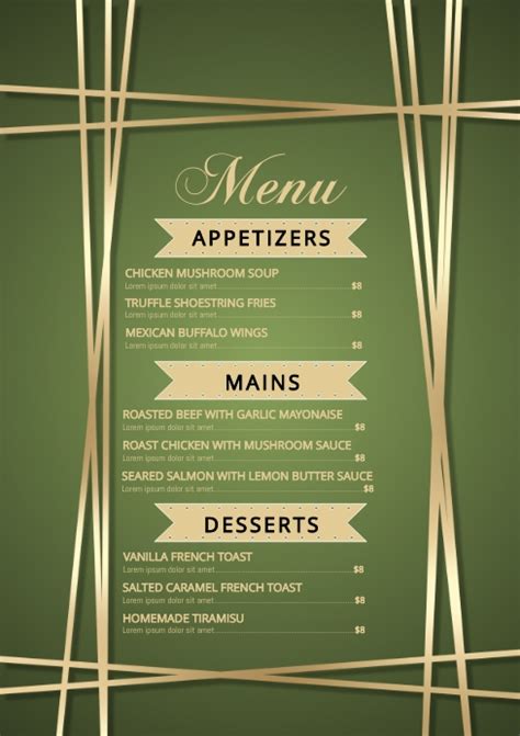 Menu Template | PosterMyWall