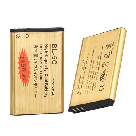 2 шт. BL-5C 2450mAh аккумуляторная батарея для Nokia 1100 1110 1200 ...