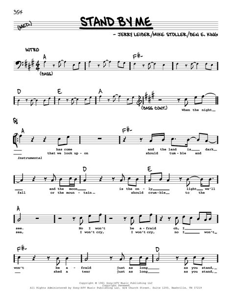 Stand By Me By Ben E King Sheet Music For Real Book Melody And Chords