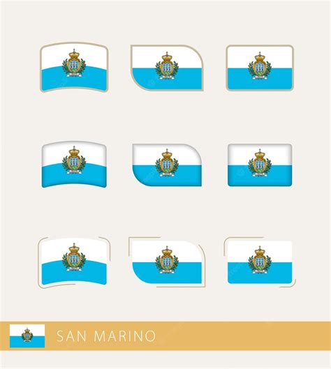 Vector Bandeiras De San Marino Coleção De Bandeiras De San Marino