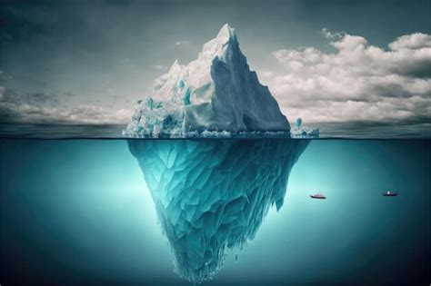 Premium Photo | Large white iceberg floating ocean with underwater view