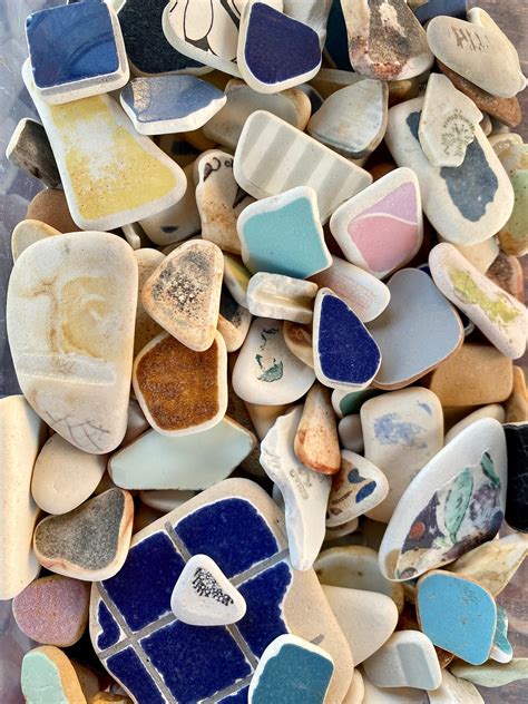 Bulk Sea Pottery 60 100pcs Vintage Sea Pottery Surf Tumbled Beach Pottery Of Aegean Sea