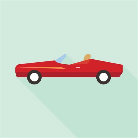 Red Car Icon Flat Style 15384968 Vector Art At Vecteezy