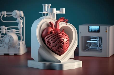 Premium Photo Creating Artificial Heart Medical D Printing Of Heart