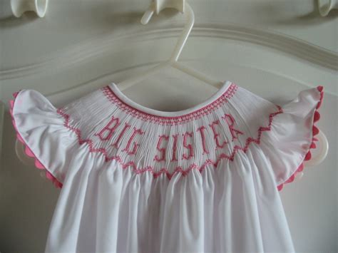 Custom Hand Smocked Bishop Dress Your Name Big Sister Team Etsy