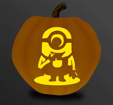 Pumpkin Carving Stencil Halloween Printable Minion Template Jack O ...