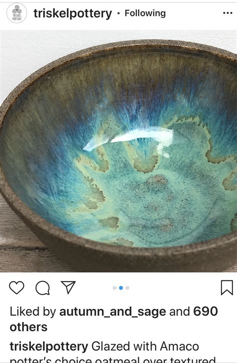 Oatmeal Over Textured Turquoise Pottery Workshop Glaze Ceramics