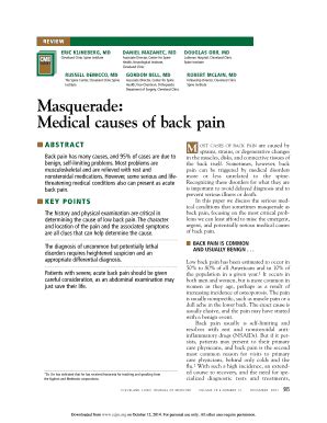 Fillable Online Ccjm Masquerade Medical Causes Of Back Pain