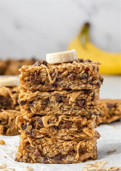 Banana Peanut Butter Oatmeal Bars Flavor The Moments