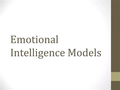 emotional intelligence models