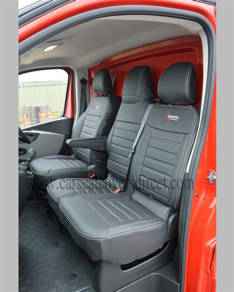 Vauxhall Opel Vivaro Waterproof Leather Look Quilted Seat Covers Custom Logos Ebay