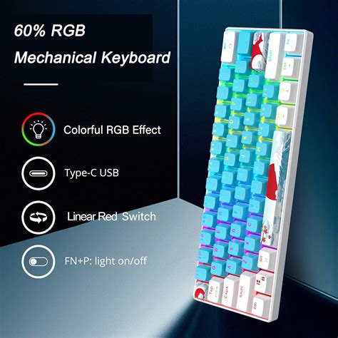 Fogruaden 60 Percent Keyboard Mechanical Gaming Keyboard 60 Percent RGB Backlit Mini Wired 60% ...