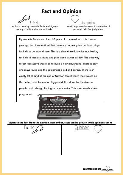 Fact And Opinion Worksheets Reading Passages • Fact