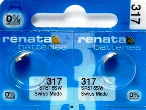 317 RENATA SR516SW (5 Piece) SR516W WATCH BATTERIES New Authorized ...