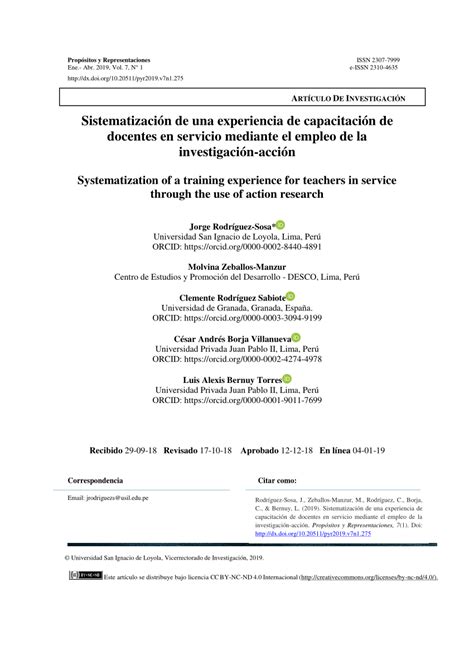 Pdf Sistematizaci N De Una Experiencia De Capacitaci N De Docentes En