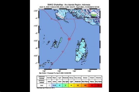 Gempa M 5 5 Guncang Kepulauan Aru Akibat Aktivitas Batuan Graben Aru