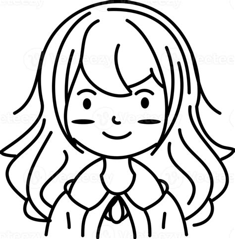 Cute Beautiful Women Doodle Icon 35995265 Png