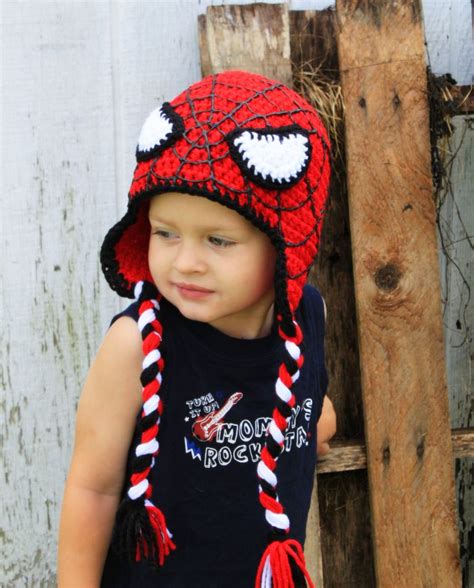 Crochet Spiderman Hat 26 00 Via Etsy Ganchillo Gorros Gorros