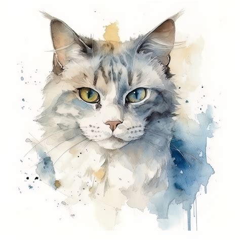 Australian Mist Cat Digital Art Watercolor Painting Artstation