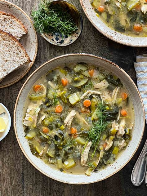 Chicken Soup with Leeks and Dill - Lemons + Anchovies