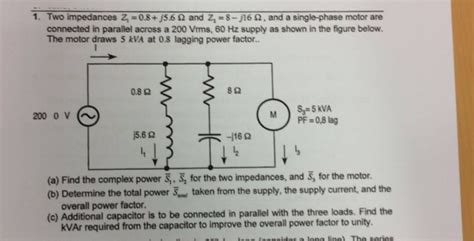 Solved Two Impedances Z J Omega And Z Chegg