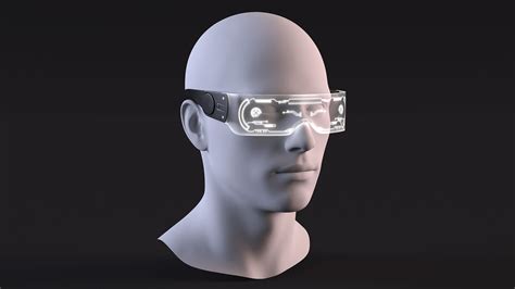 White Cyberpunk Led Glasses 3d Model 49 Obj 3ds Blend C4d Fbx Max Ma Lxo Free3d