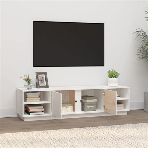 Meuble Tv Meuble Hi Fi Meuble Tv Blanc X X Cm Bois De Pin