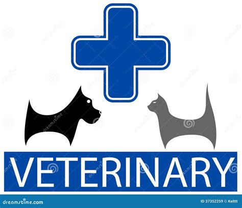 Veterinary Symbol With Isolated Pet Cartoon Vector