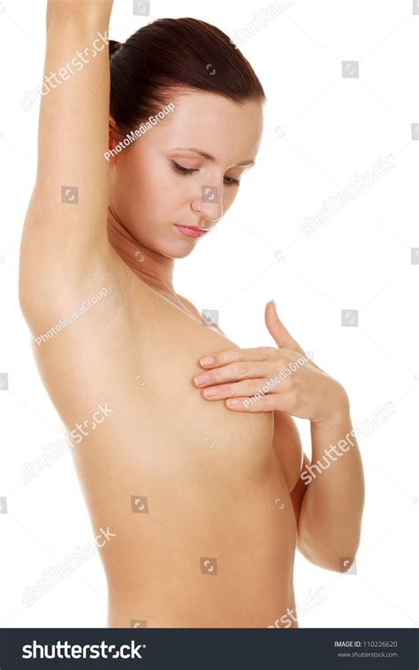 Naked Beautiful Woman Standing Touching Her Stock Photo Shutterstock