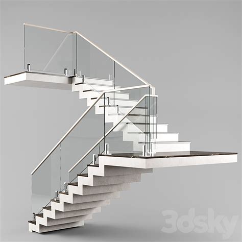 Modern Interior Stair 03 3D Model 3DSKY Decor Helper