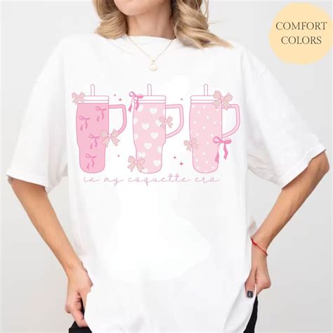 Coquette Stanley Cup Shirt Coquette Pink Bow Tee Etsy