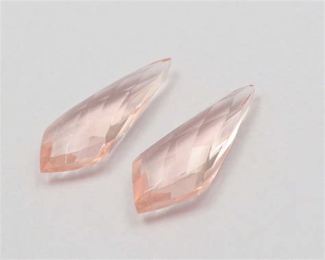 Match Pair Morganite Quartz Gemstone Morganite Quartz Etsy