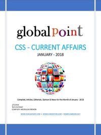 Monthly Global Point Current Affairs January 2018 The CSS Point