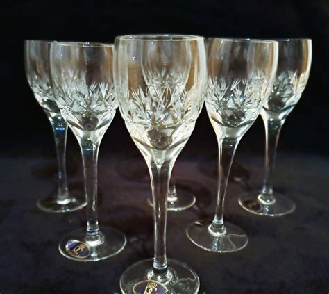 Bohemia Crystal Cut Liquer Glasses 13 Cm 6pc Etsy