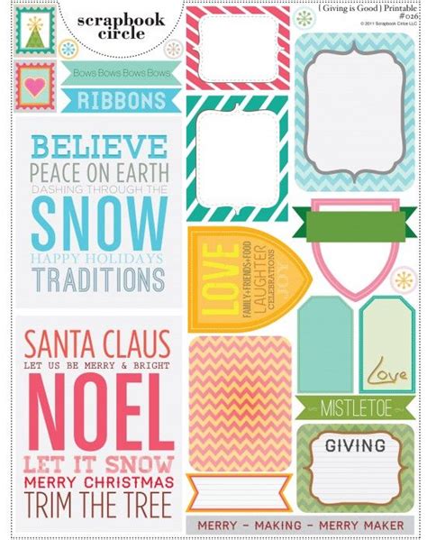 Free Christmas Printable For Project Life One Velvet Morning