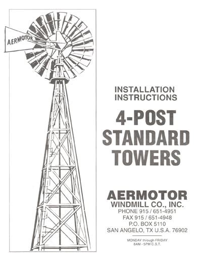 Windmill 4-Post Installation Book | Aermotor Windmill Co - Genuine ...