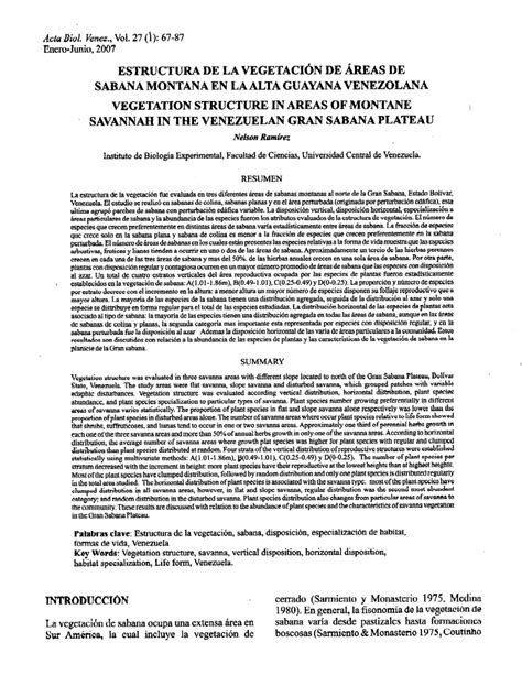 PDF Ramírez N 2007 Estructura de la vegetación de áreas de sabana