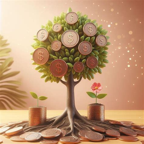 Premium Photo Tree With Dollar Coin Flower Sprout Money Growth