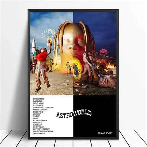 Mt Travis Scott Astroworld Album Pop Music Cover Poster Painting