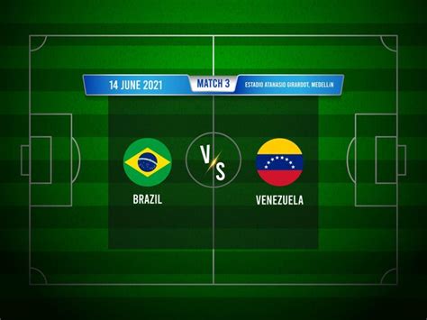 Premium Vector | Copa America Football match Brazil vs Venezuela