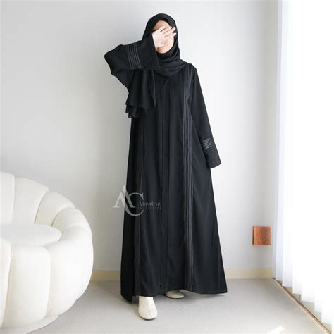 Jual Alaydrus Collection Abaya List Hitam Gamis Maxi Dress Arab Saudi