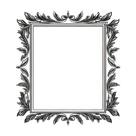 Premium Photo Ornate Black And White Frame With Symbolist Drawings