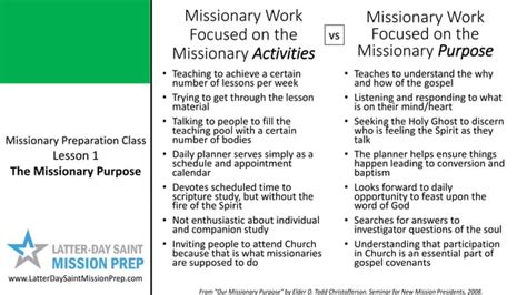 Mission Prep Class Lesson 1 The Missionary Purpose