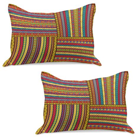 African Knitted Quilt Pillowcover Set Of 2 Borders Pattern Old