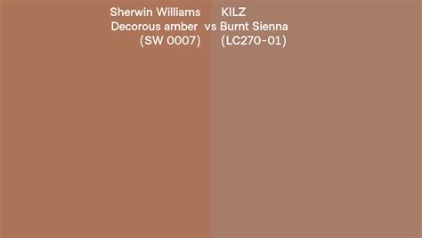 Sherwin Williams Decorous Amber Sw Vs Kilz Burnt Sienna Lc